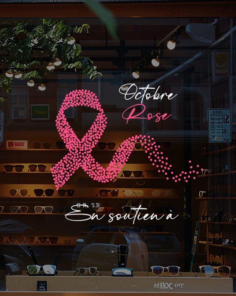 Marine Chalayer_peinture sur vitrine_Octobre_Rose_Tarare_rhone _ alpes