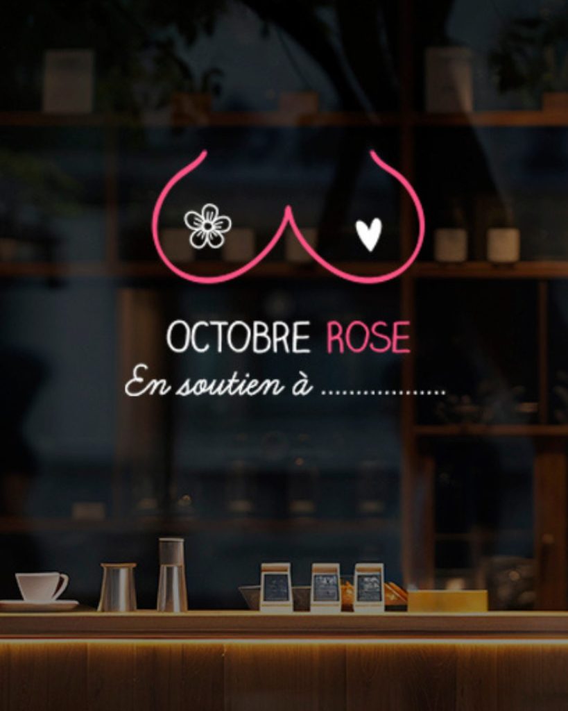 Marine Chalayer_peinture sur vitrine_Octobre_Rose_Tarare_rhone _ alpes