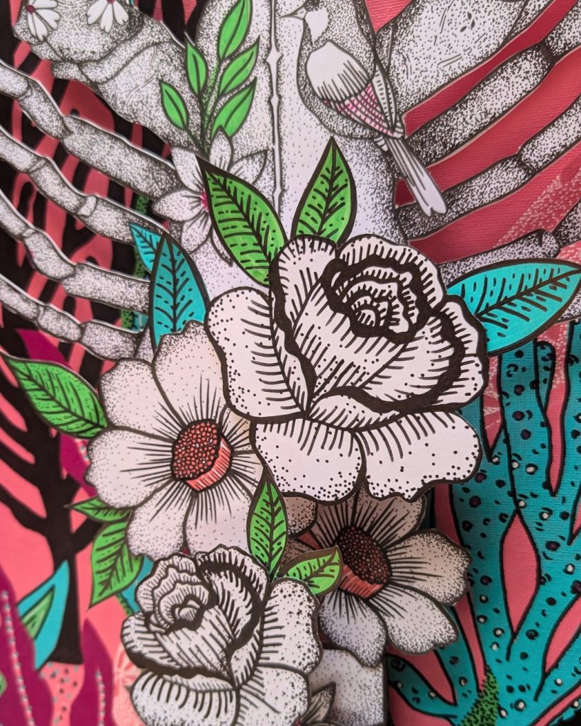 Marine Chalayer_peinture sur vitrine_Tarare_rhone _ alpes